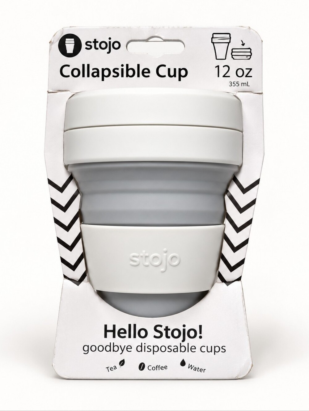Stojo 12 oz Collapsible Reusable Cup Grey